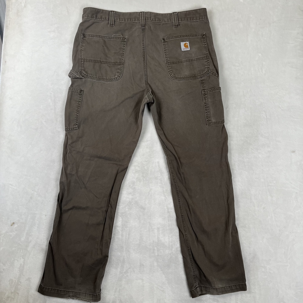 Carhartt Carpenter Pants Mens 36x32 Brown Relaxed Fit Canvas Workwear READ